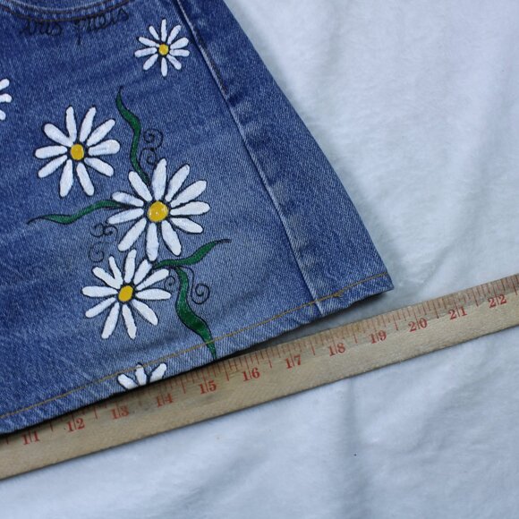 Levi's Customized Skirt Daisy Painted Jeans - Picture 8 of 10